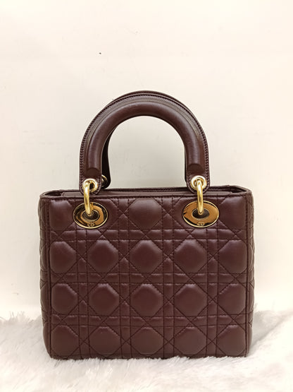 Lady Dior Small Lamb Bordeaux GHW 2018