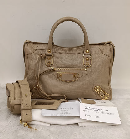 Balenciaga Small City Edge Beige GHW 2019