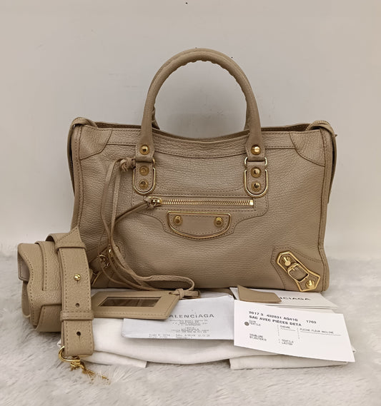 Balenciaga Small City Edge Beige GHW 2019