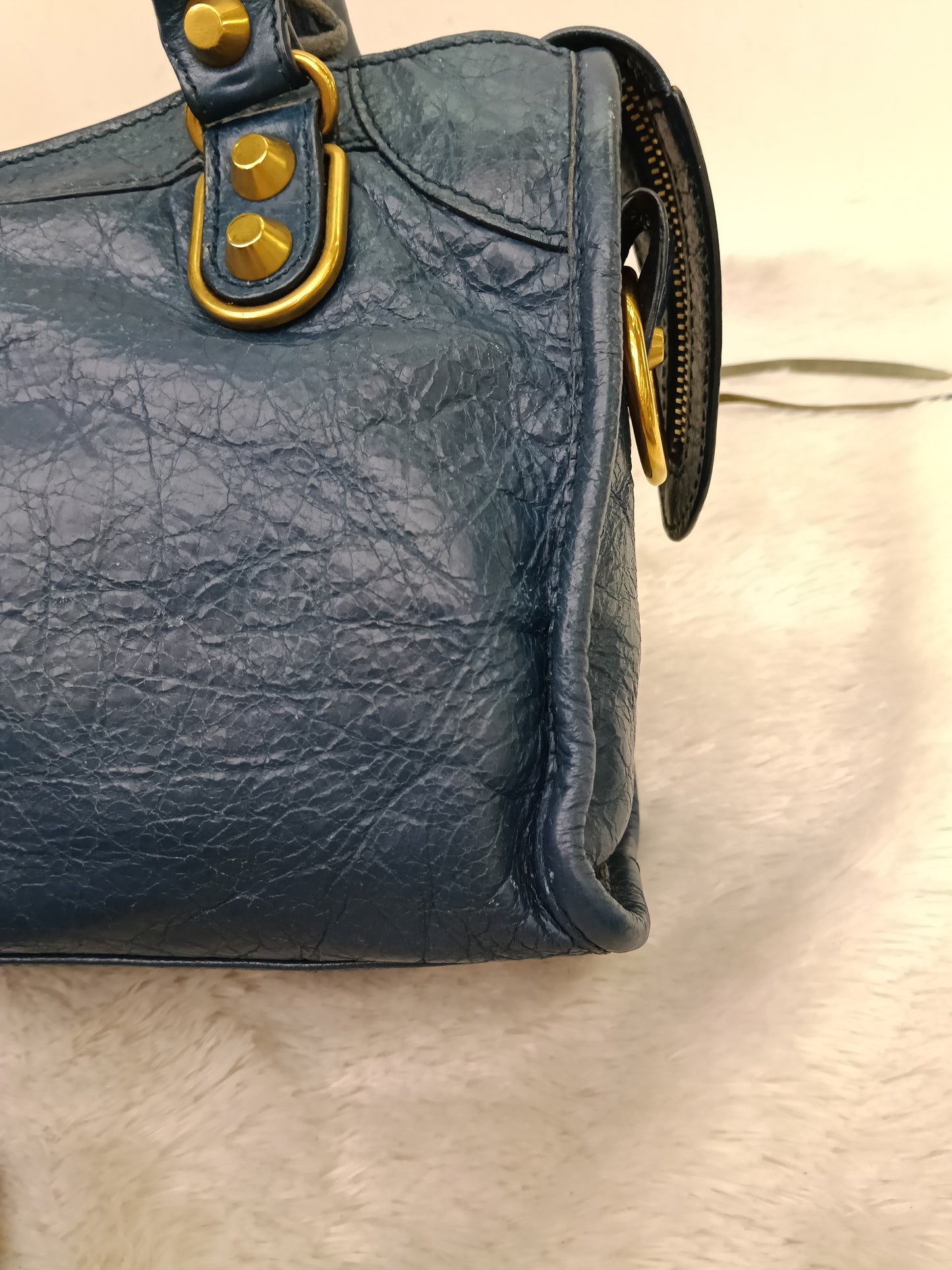 Balenciaga Mini City Edge Blue GHW 2017