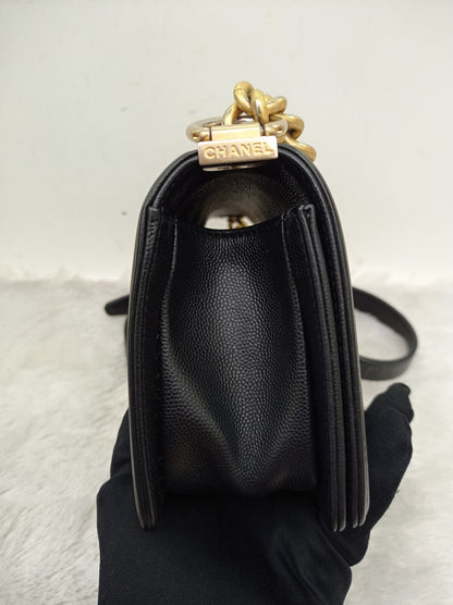 Chanel Boy 20 Caviar Black GHW #28