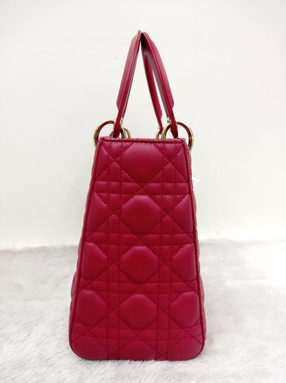 Lady Dior Medium Lamb Burgundy GHW 2020