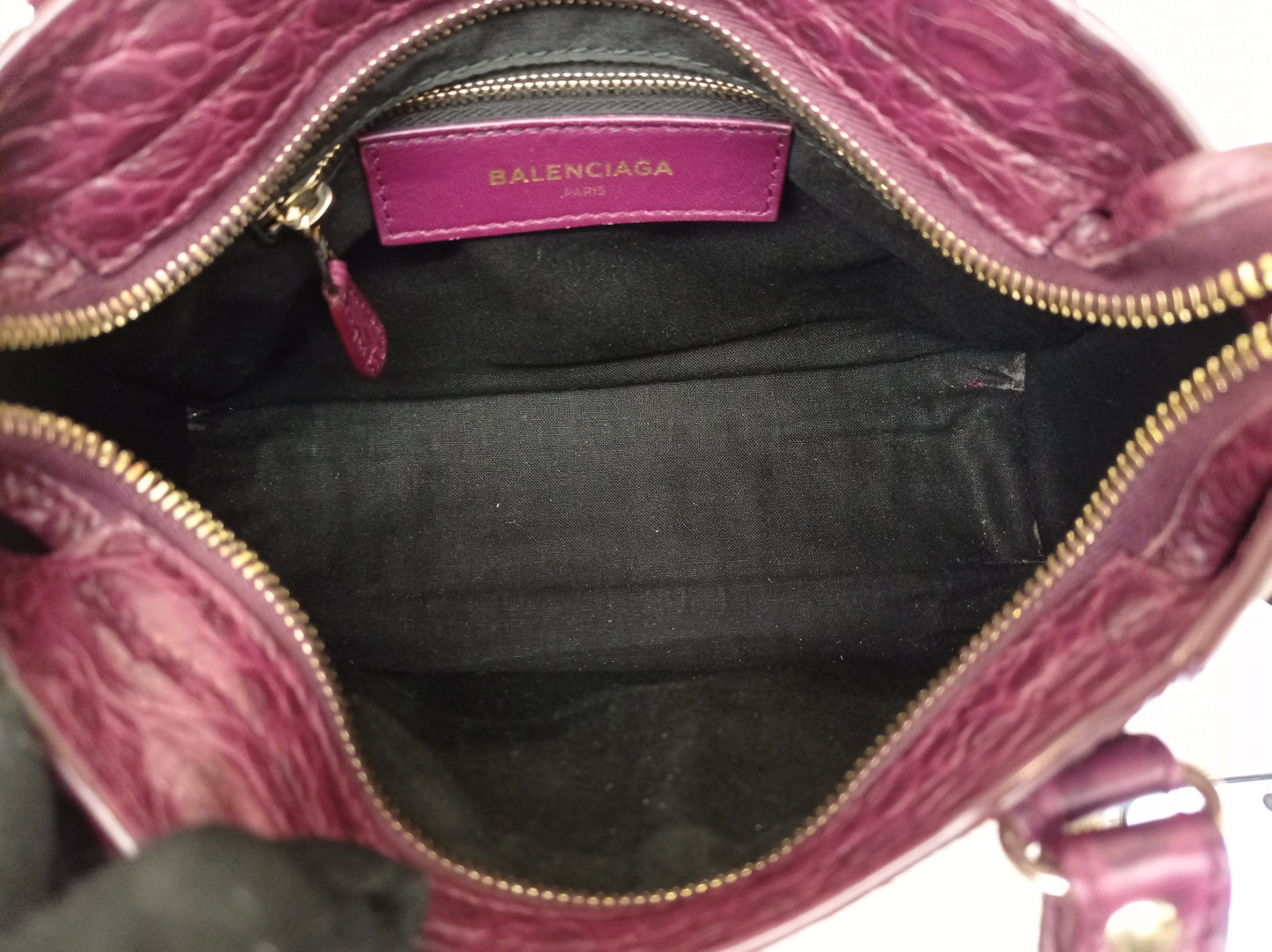Balenciaga Mini City Giant Croco Burgundy GHW 2016