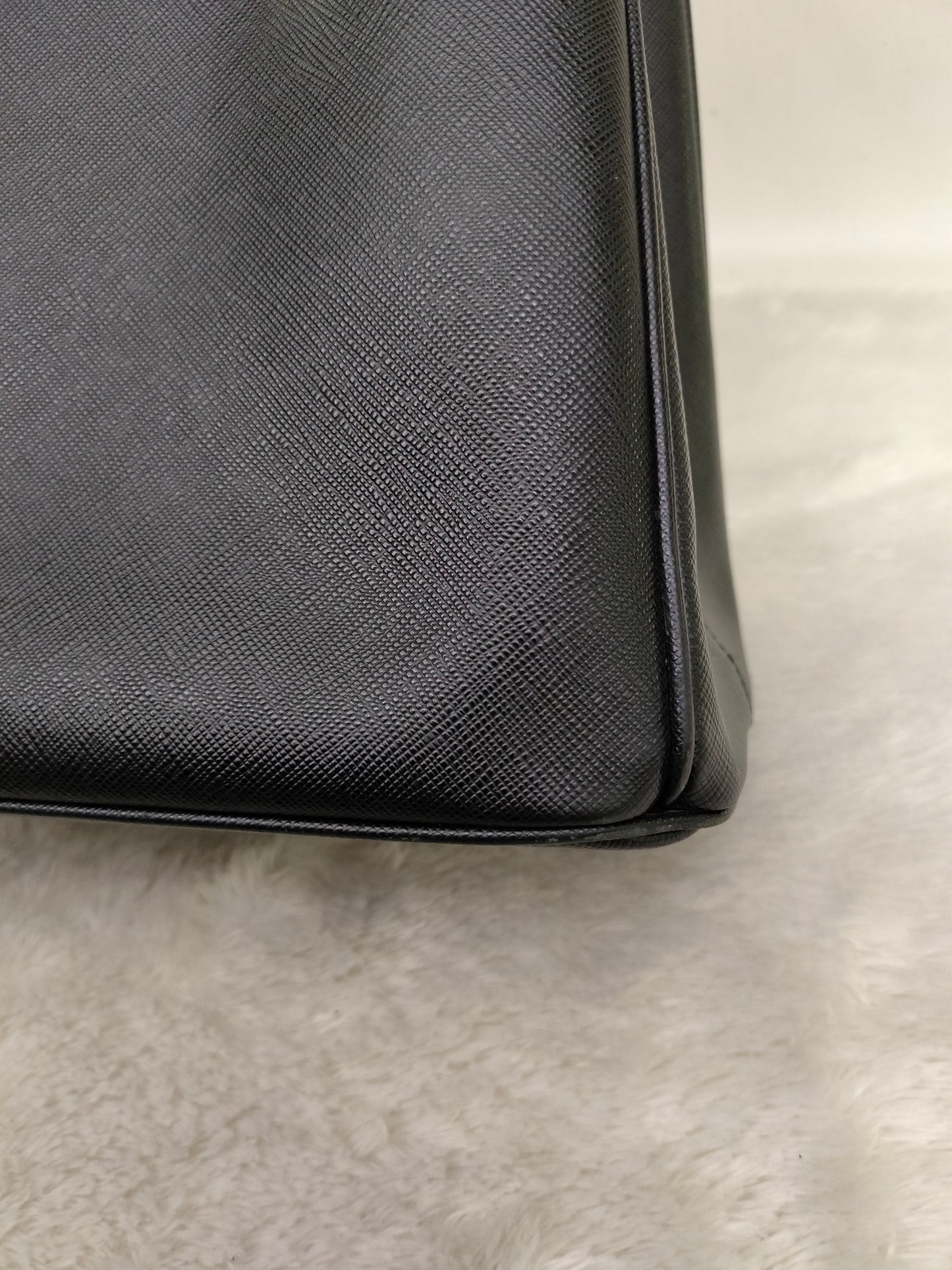 Prada Saffiano Lux Nero 33cm Double Zip GHW