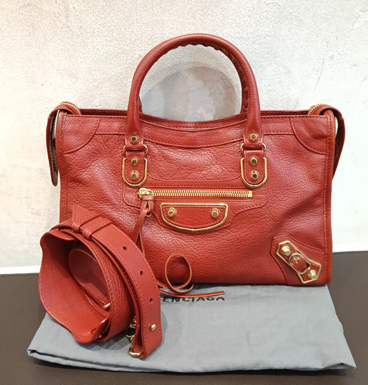Balenciaga Small City Edge Red GHW 2017
