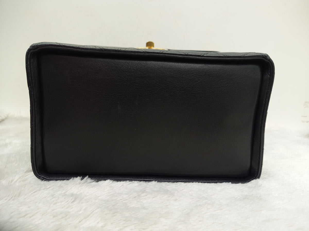 Chanel Vanity Case Box Large Lamb Black Vintage GHW #3