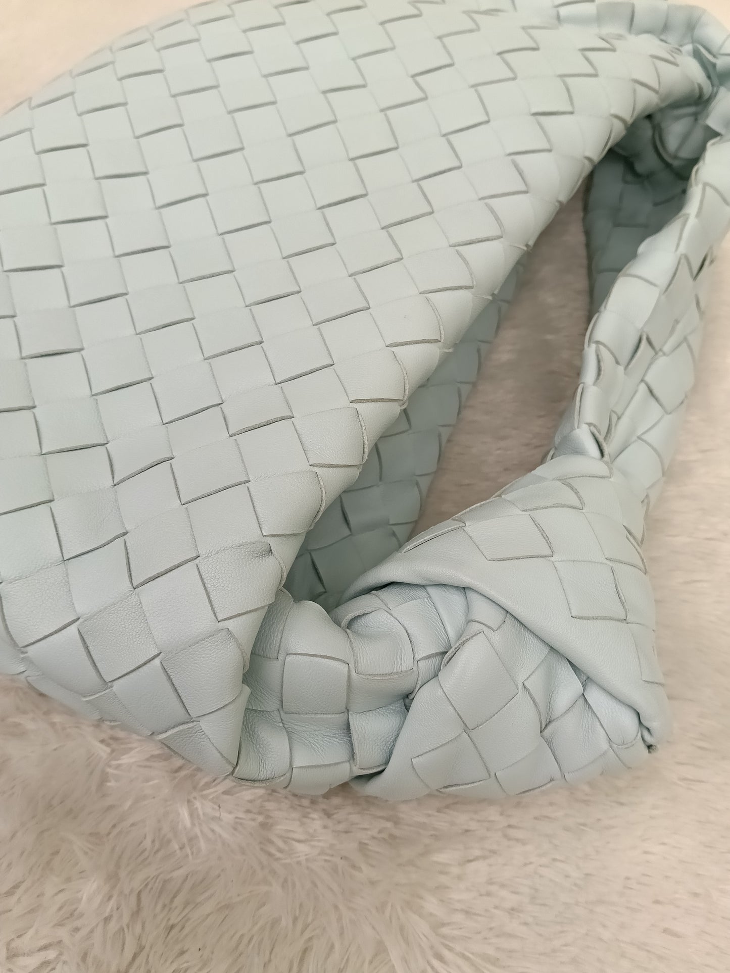 Bottega Veneta Teen Jodie Light Blue GHW