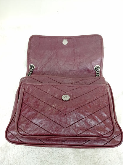 YsL Niki Medium Calfskin Burgundy RHW 2018