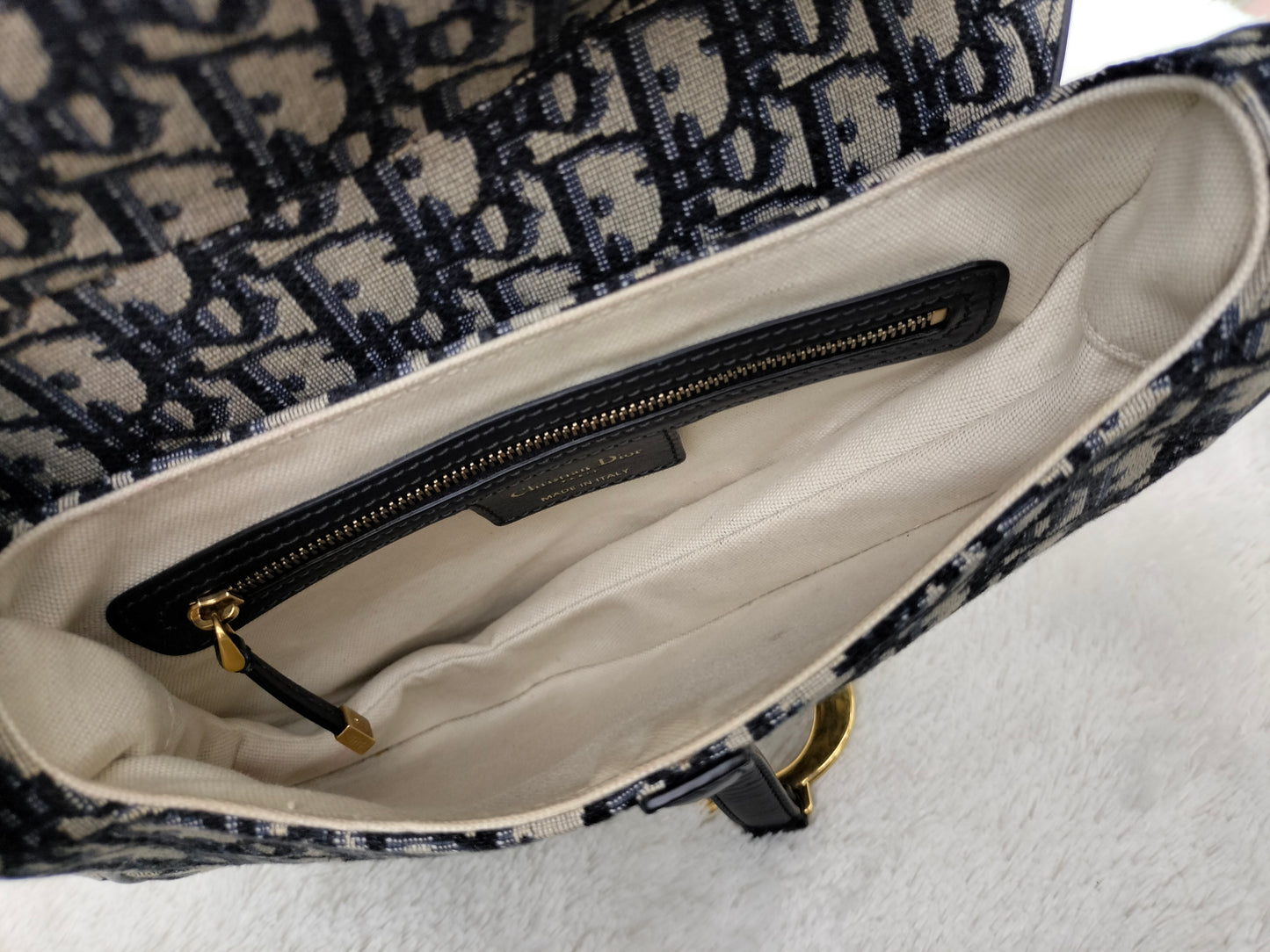 Dior Saddle Medium Oblique Navy GHW 2018