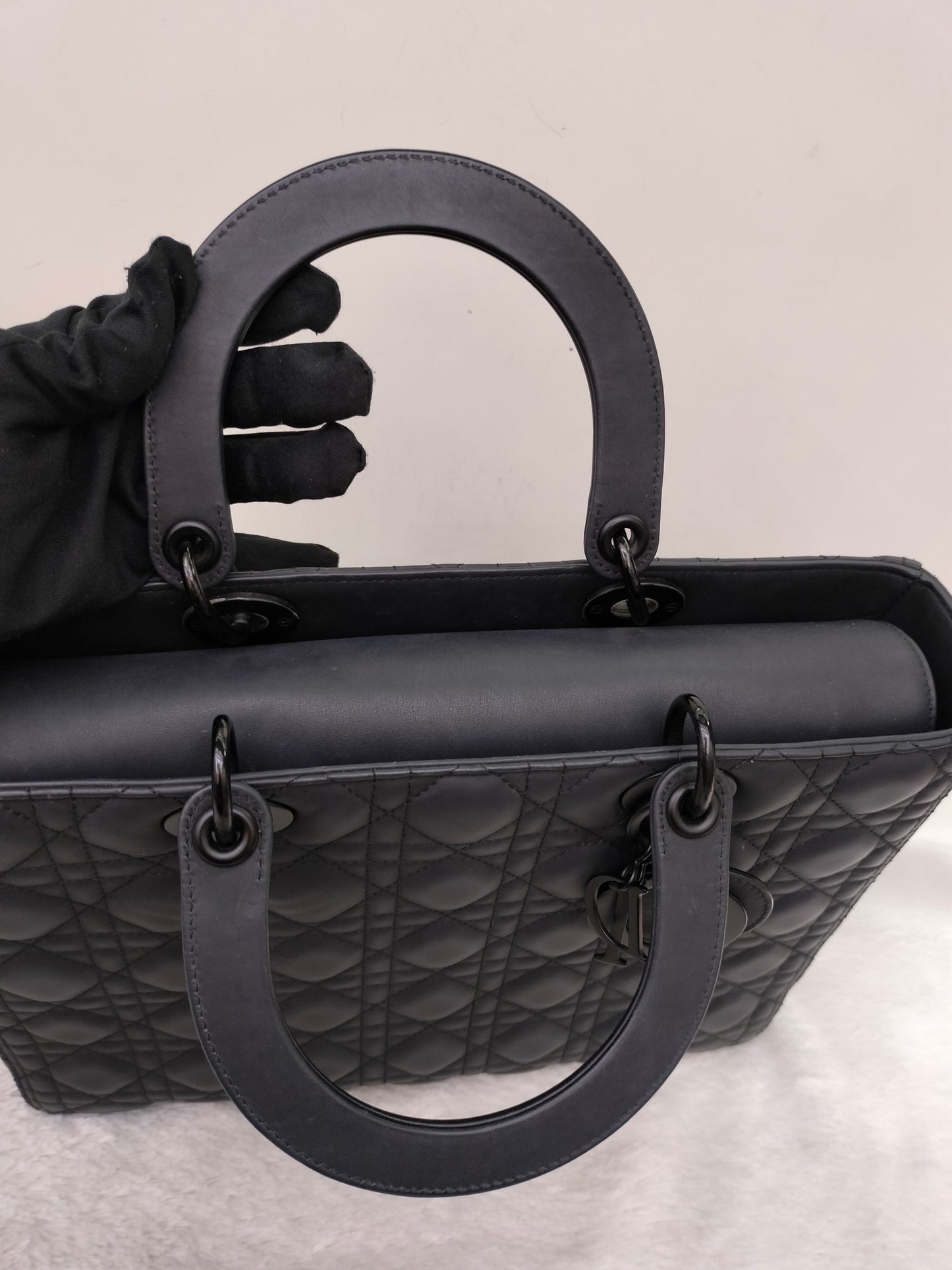 Lady Dior Large Ultra Matte All Black 2019