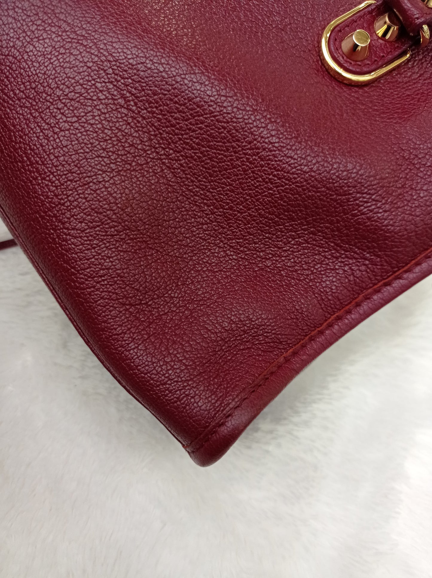 Balenciaga Small City Edge Burgundy GHW 2017