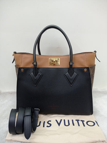 LV On My Side MM Monogram Grained Noir Brown 2019