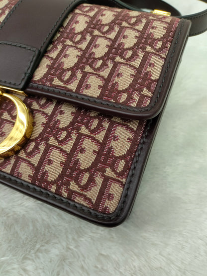 Dior Montaigne Medium Oblique Burgundy GHW 2019