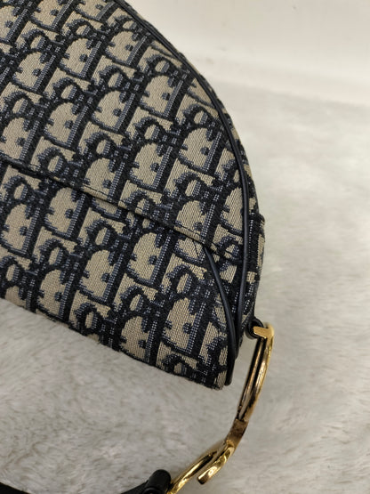 Dior Saddle Medium Oblique Navy GHW 2018