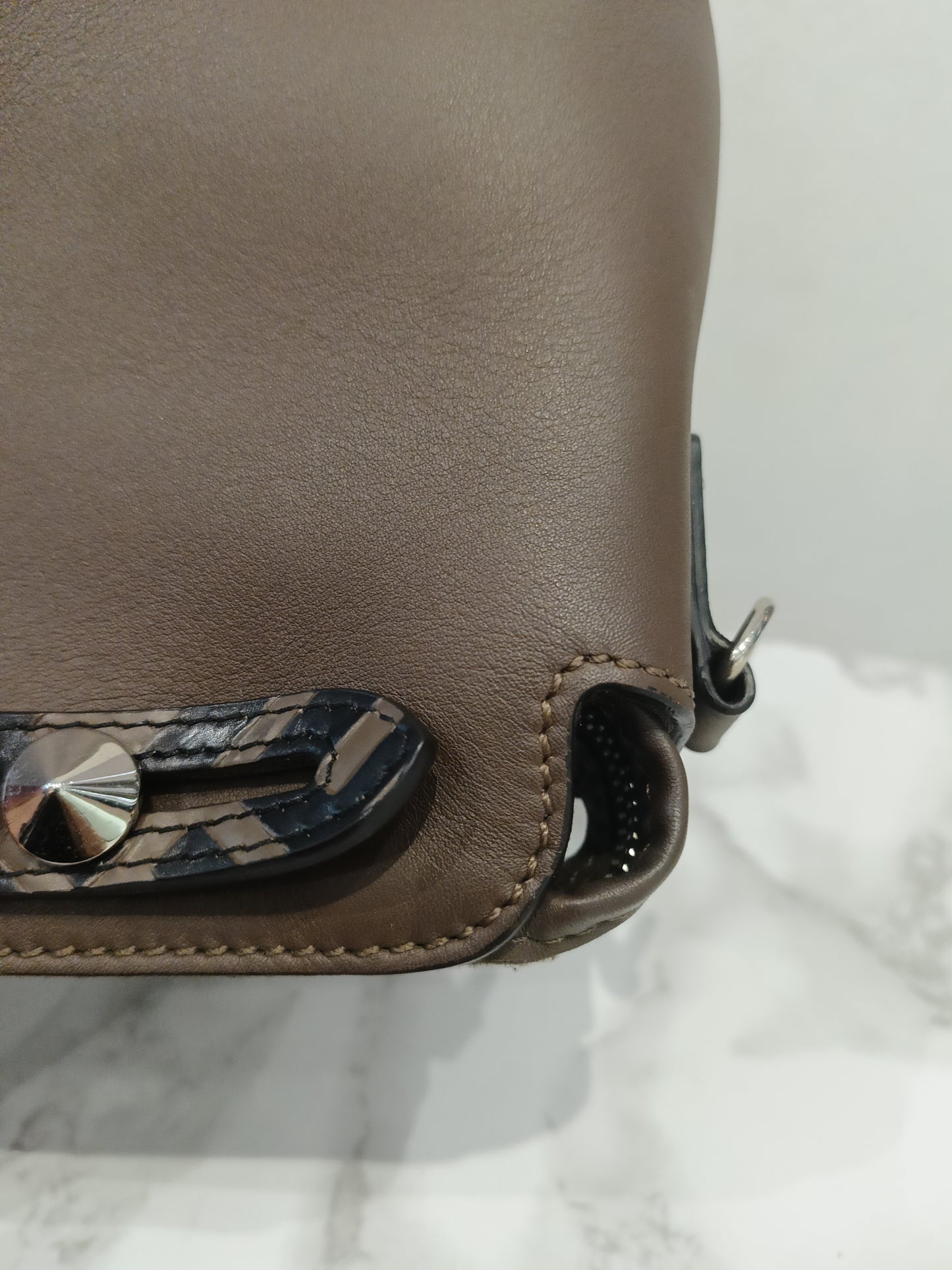 Fendi BTW Medium FF Handle Maya Brown SHW 2018