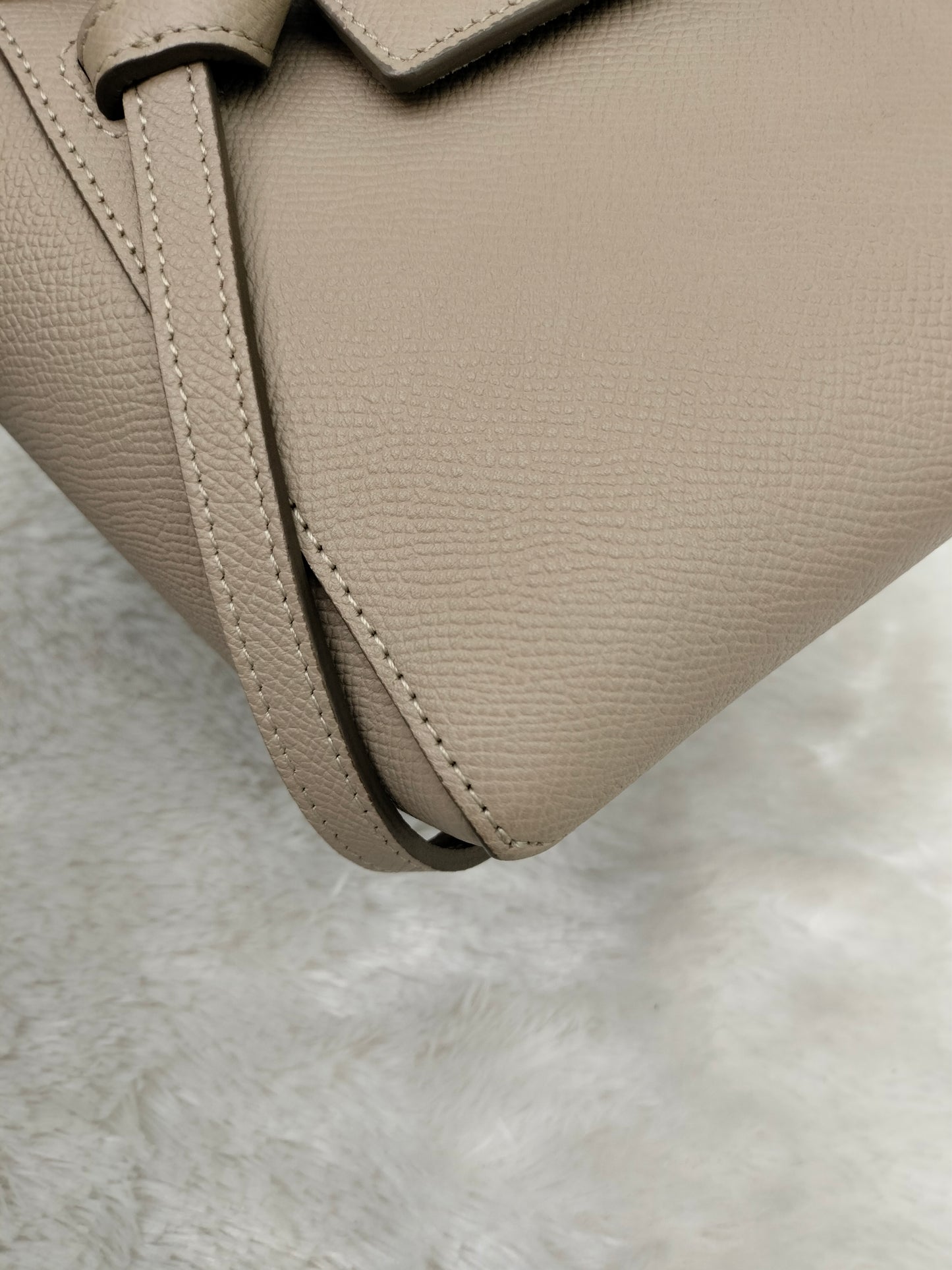 Celine Nano Belt Grained Taupe GHW 2019