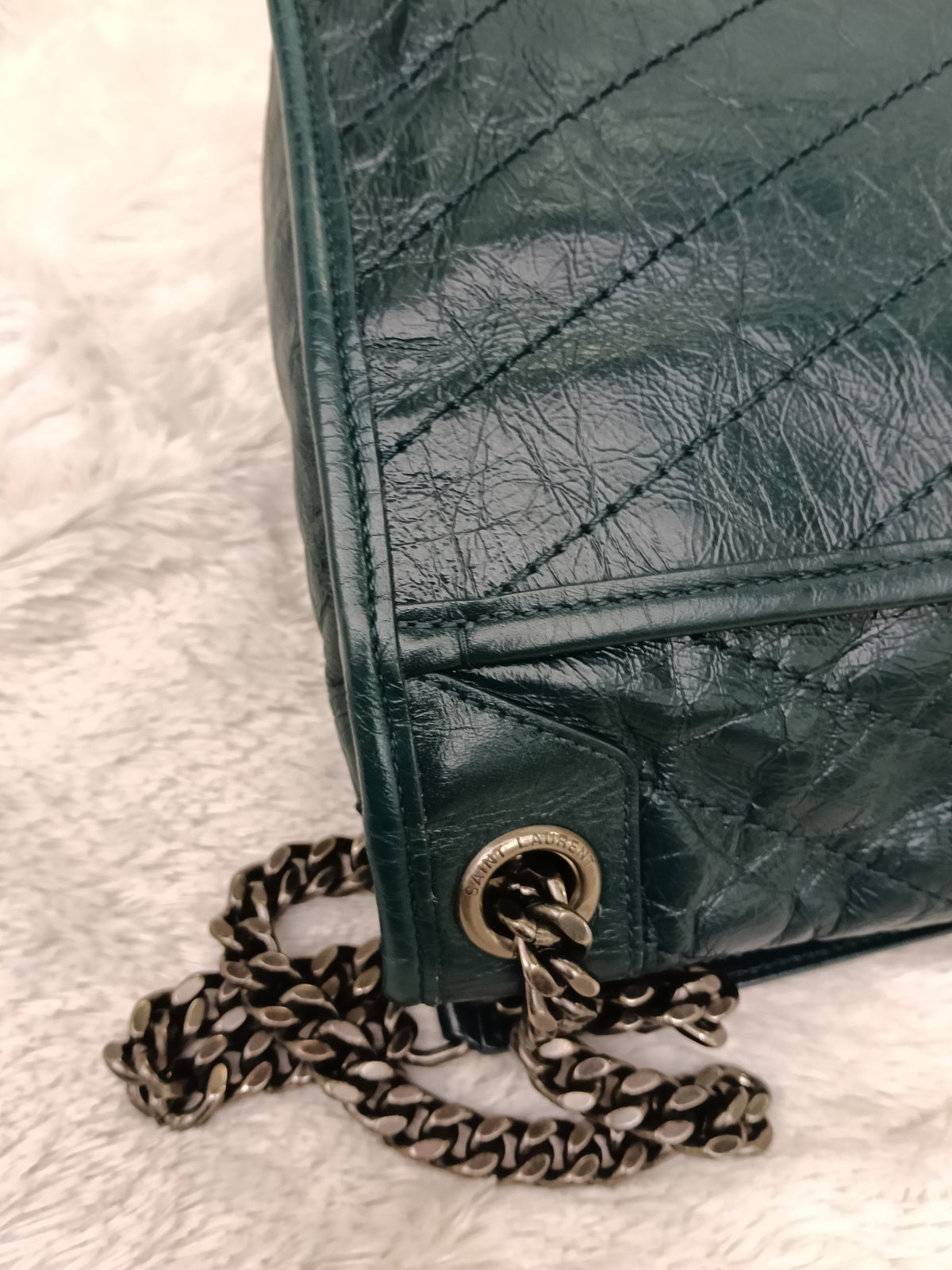 YsL Niki Medium Calfskin Emerald Green RHW 2018