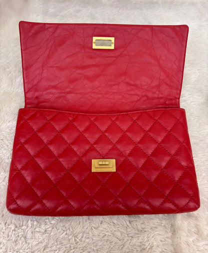 Chanel 2.55 Reissue Fold Over Clutch Calfskin Red GHW #26
