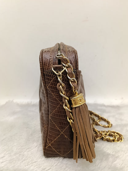 Chanel Camera Tassel Lizard Brown GHW #0