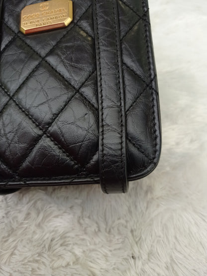 Chanel City School Flap Mini Messenger Calfskin Black GHW (CHIP)