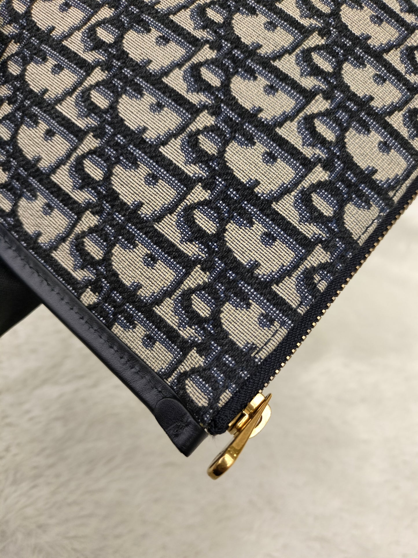 Dior Clutch Logogram Jacquard Oblique Navy GHW 2019