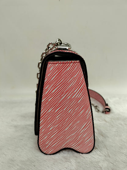 LV Twist MM Epi Studded Denim Red 2017