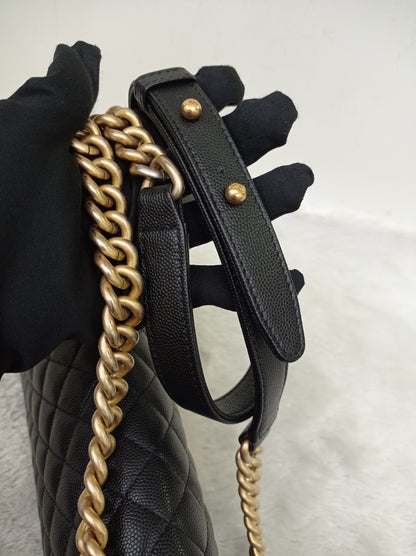 Chanel Boy 25 Caviar Black GHW #30