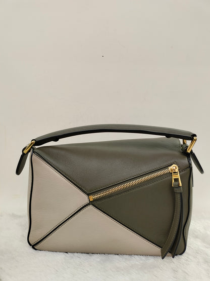Loewe Puzzle Small Green Olive Oak GHW 2022