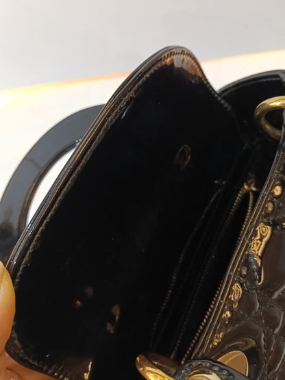 Lady Dior Mini Patent Black GHW 2016