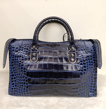*NEW* Balenciaga Small City Edge Croco Blue SHW 2023