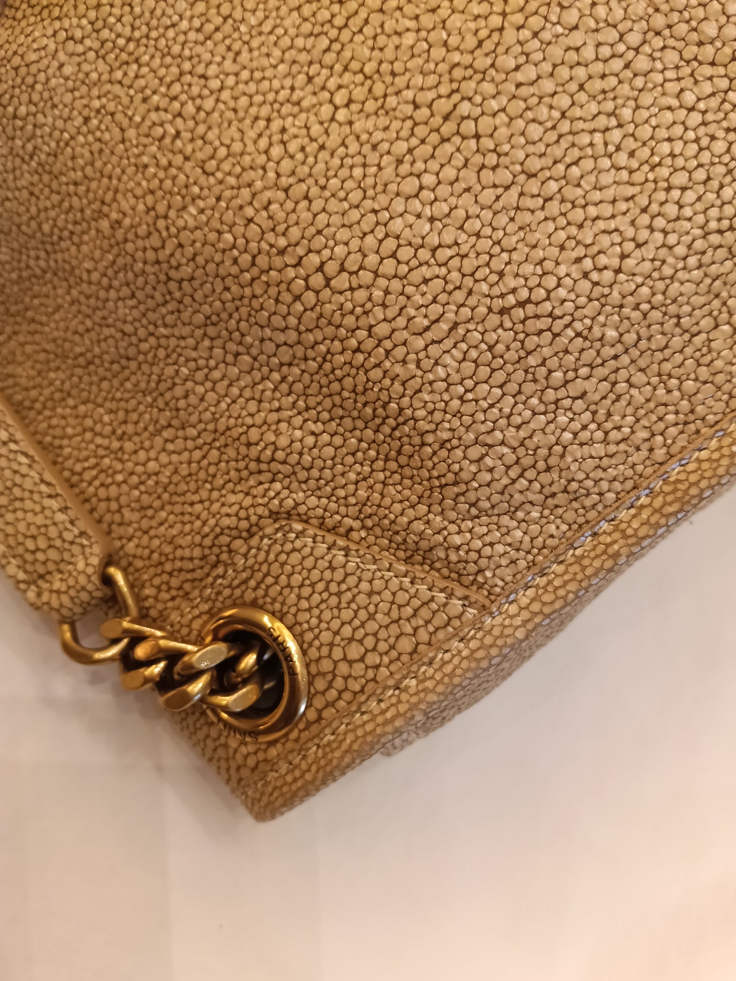 YsL Niki Medium Stingray Embossed Beige GHW 2019