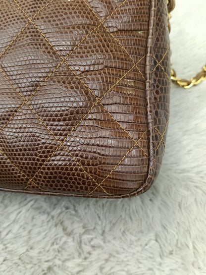 Chanel Camera Tassel Lizard Brown GHW #0