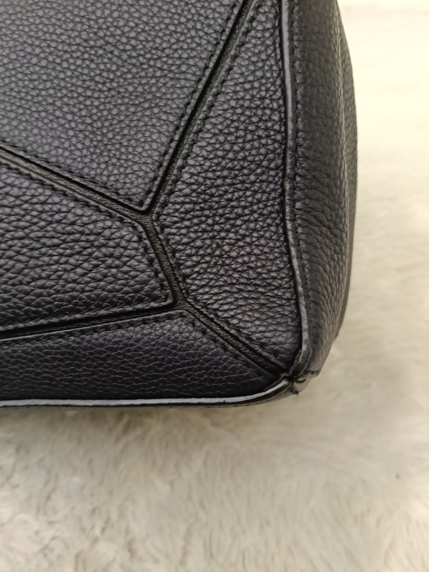 Loewe Puzzle Small Grained Midnight Blue Black GHW 2019