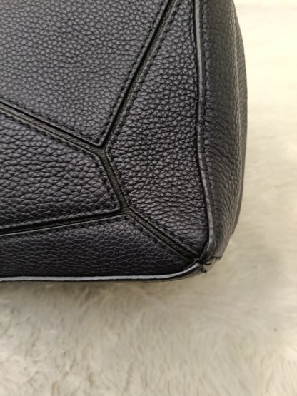 Loewe Puzzle Small Grained Midnight Blue Black GHW 2019