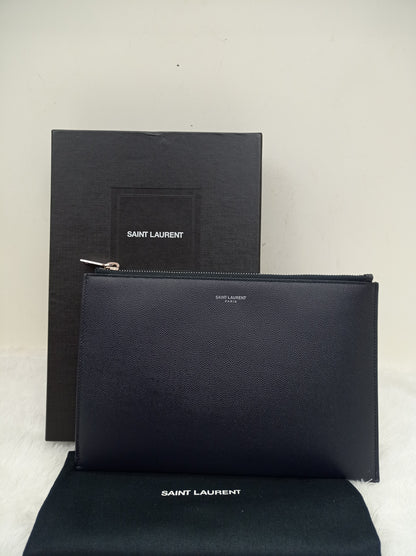 *Excellent Condition* YsL Ipad Mini Zip Pouch Small Grained Navy SHW 2017