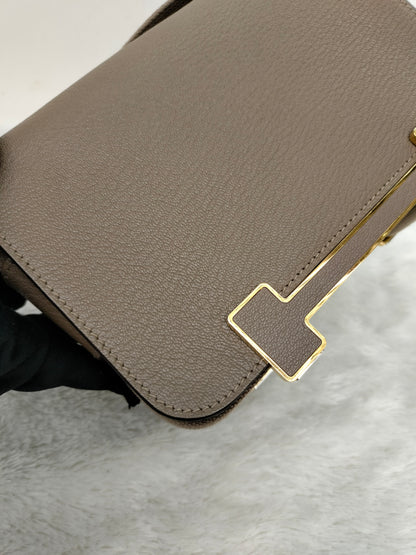Hermes Geta Chevre Etoupe GHW #U