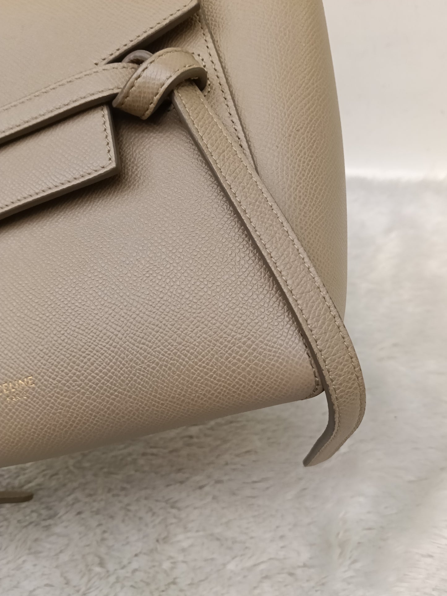 Celine Nano Belt Grained Light Taupe GHW 2018