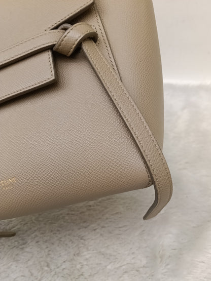 Celine Nano Belt Grained Light Taupe GHW 2018