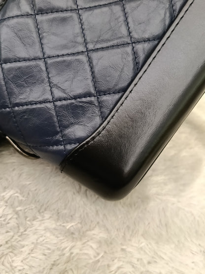 Chanel Gabrielle Small Calfskin Navy Black #27