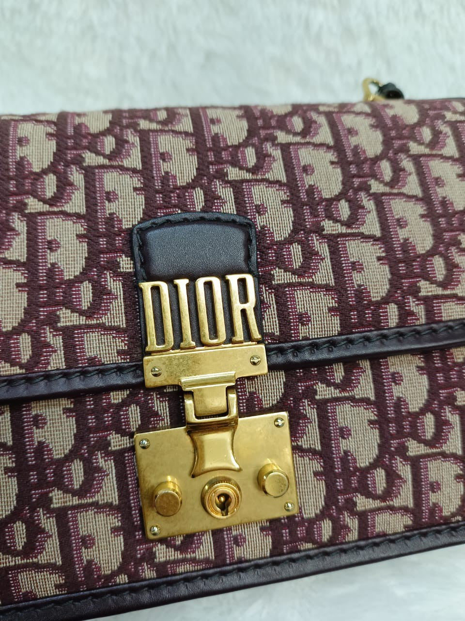 Dior Addict Flap Oblique Maroon GHW 2018