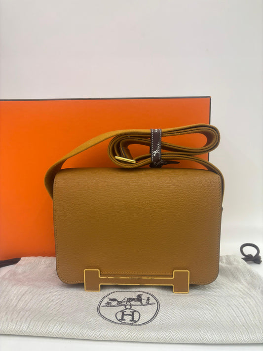 Hermes Geta Chevre Caramel GHW #B