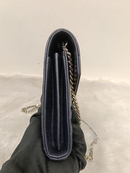 YsL WOC 22 Matelasse Monogramme Grained Navy SHW 2018