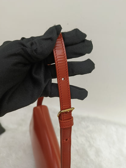 Celine Triomphe East West Calfskin Cornelian GHW 2022