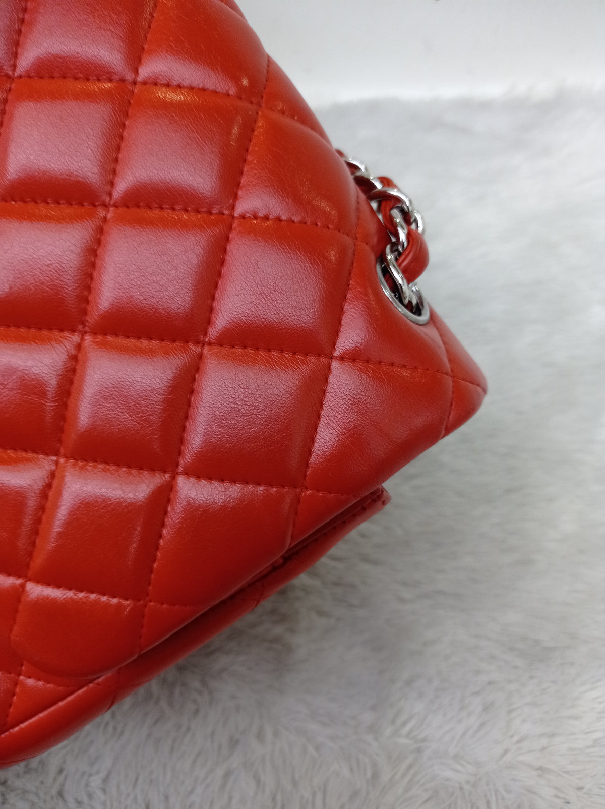 Chanel Jumbo Lamb Red SHW DF #15
