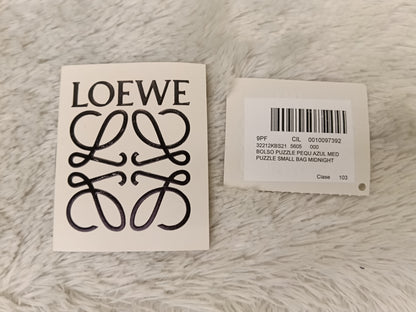 Loewe Puzzle Small Grained Midnight Blue Black GHW 2019