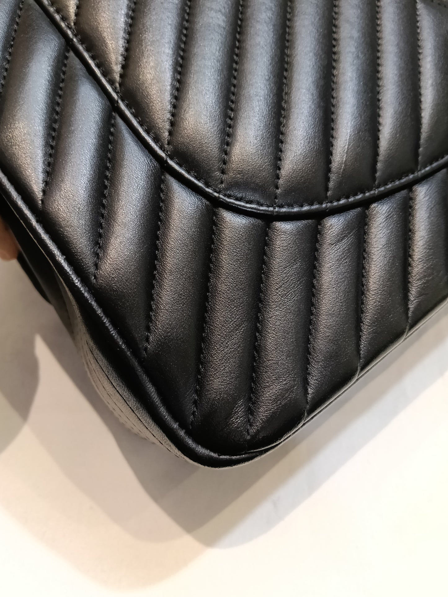 Chanel Jumbo Chevron Lamb Black GHW DF #27