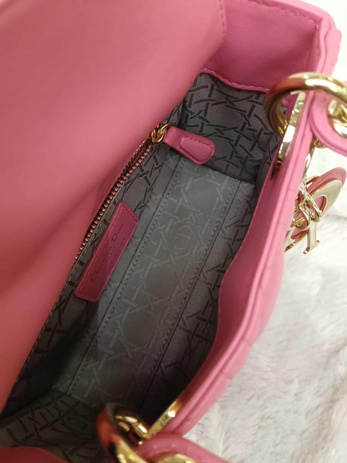 Lady Dior Mini Lamb Fuchsia GHW 2018