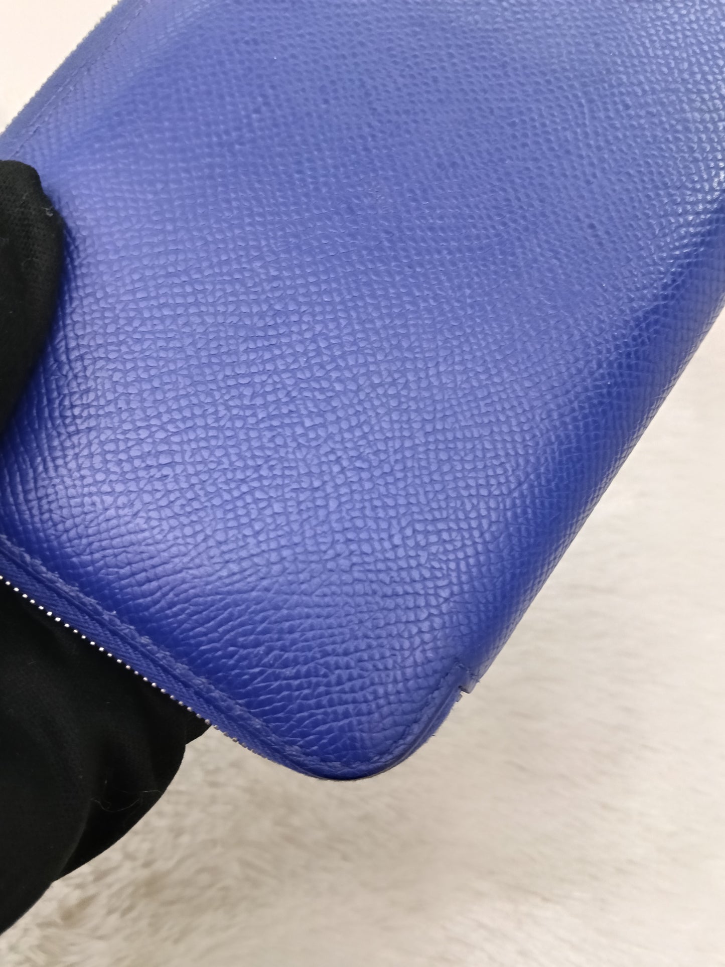 Hermes Azap Long Wallet Epsom Blue Saphire PHW #P square