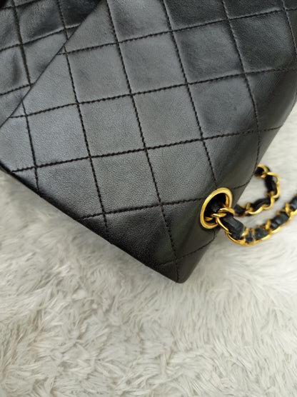 Chanel Medium Lamb Black Vintage GHW DF #2
