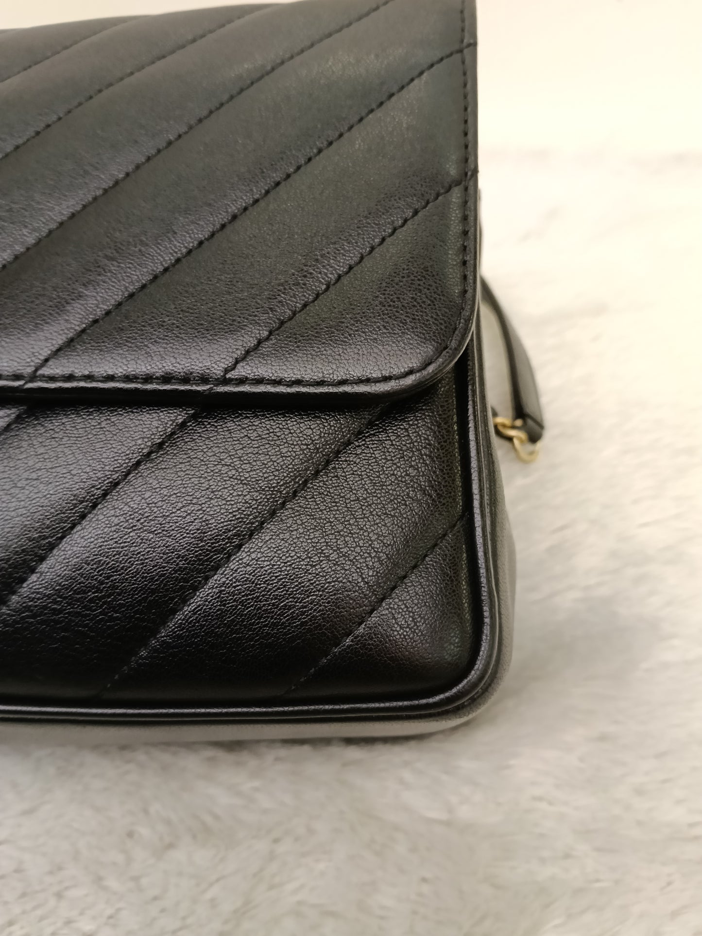 Chanel Jumbo Diagonal Flap Lamb Black GHW #21